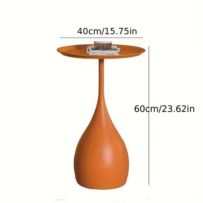 Ariessa Lumo | Mobiele ronde bijzettafel in licht-luxe design voor bank & bed