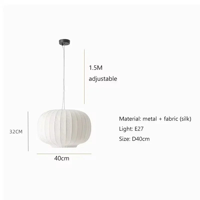 Aetheris | Japandi hanglamp van zijde in trapvorm