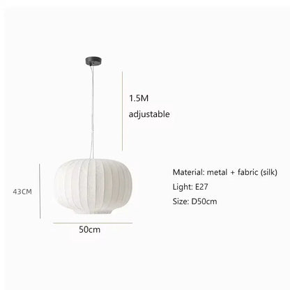 Aetheris | Japandi hanglamp van zijde in trapvorm