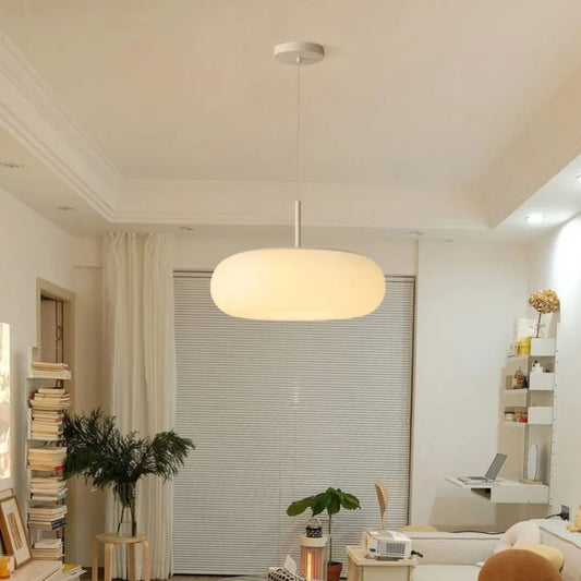 Nyxora | Moderne hanglamp in crème in minimalistische kroonluchterstijl met warm LED-licht