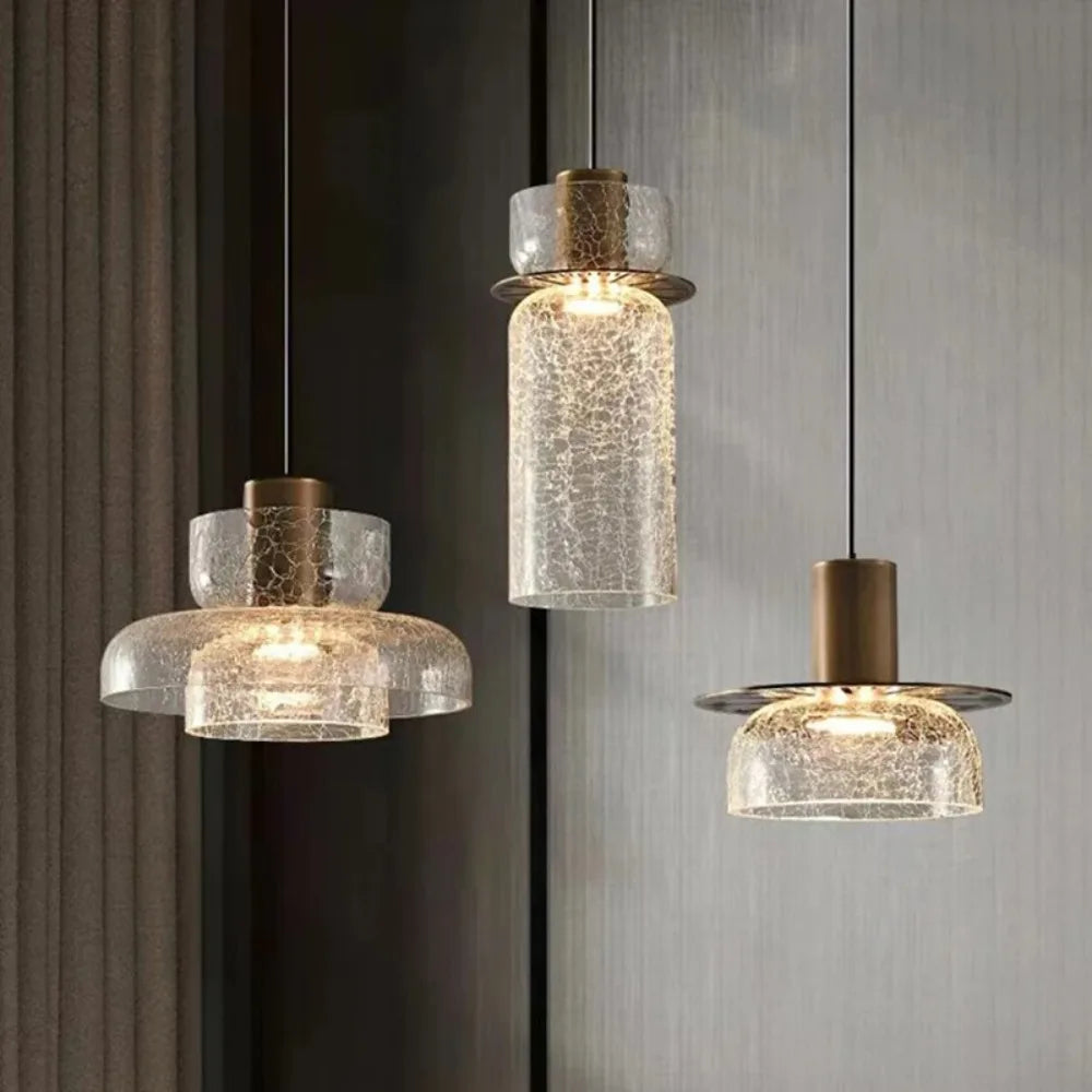 Candelora | Moderne glazen hanglamp met crackle-effect