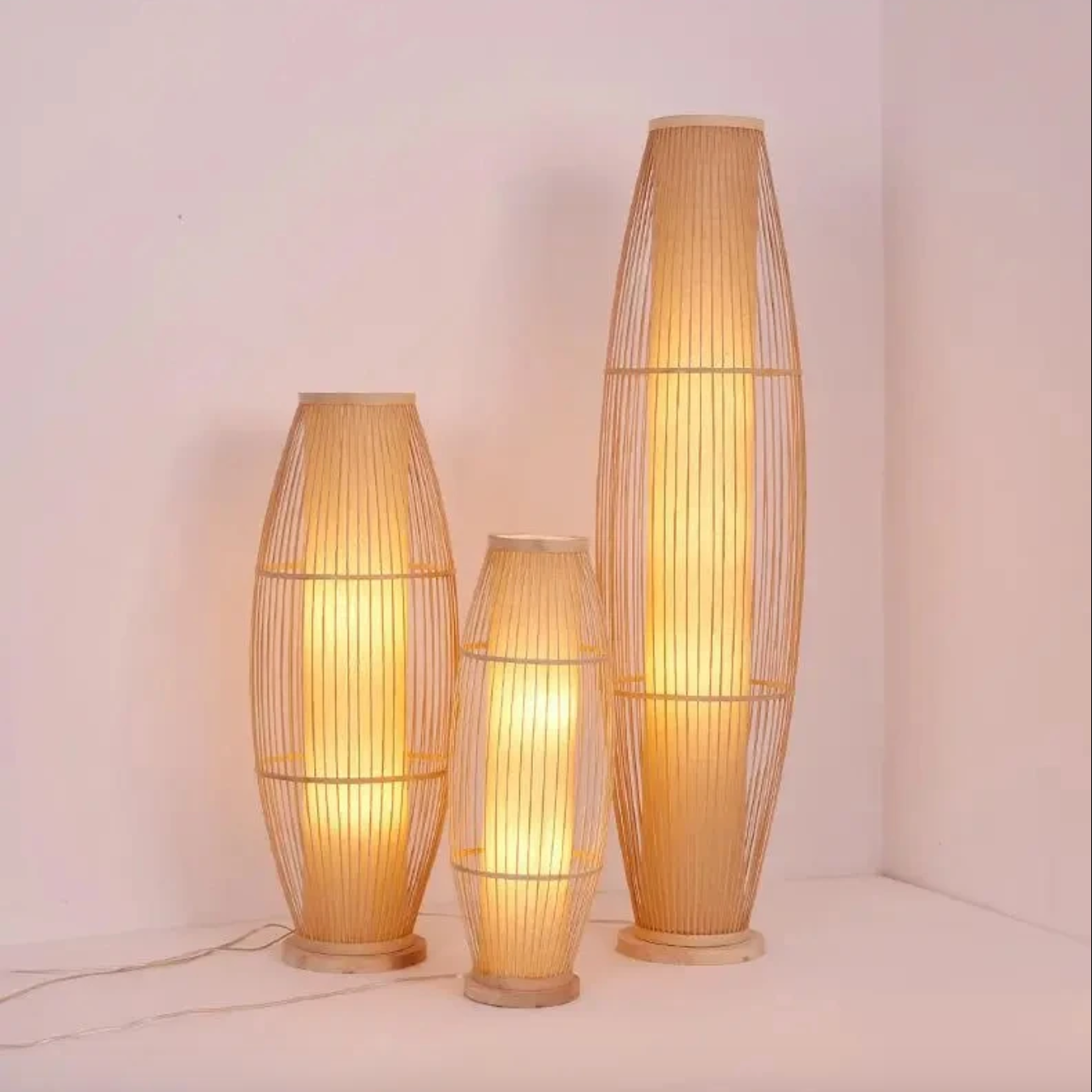 EcoBambu | Japandi bamboelamp | Duurzame LED-vloerlamp met natuurlijk design voor woonkamer