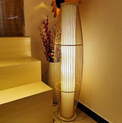 EcoBambu | Japandi bamboelamp | Duurzame LED-vloerlamp met natuurlijk design voor woonkamer