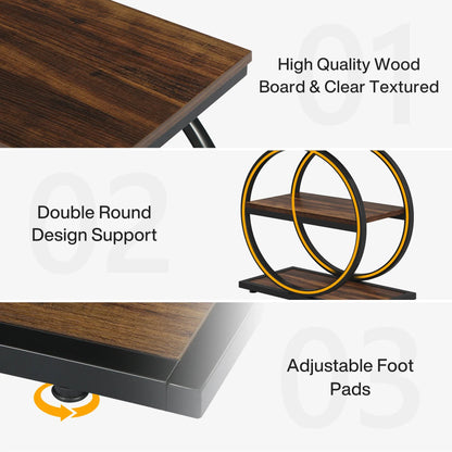 Bijzettafel Smal Industrieel | 3 Opbergplanken | Compact & Functioneel Ontwerp | Hout & Metaal