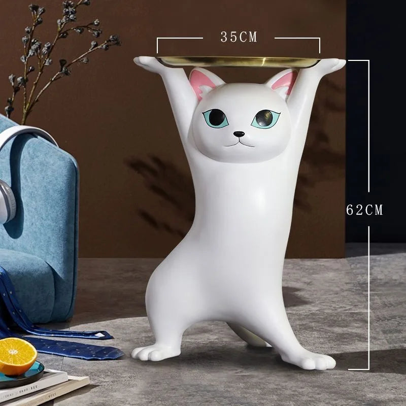 Bijzettafel Kattenfiguur | Decoratief & Speels Design | Compact Salontafeltje | Unieke Eyecatcher in Woonkamer