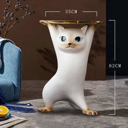 Bijzettafel Kattenfiguur | Decoratief & Speels Design | Compact Salontafeltje | Unieke Eyecatcher in Woonkamer