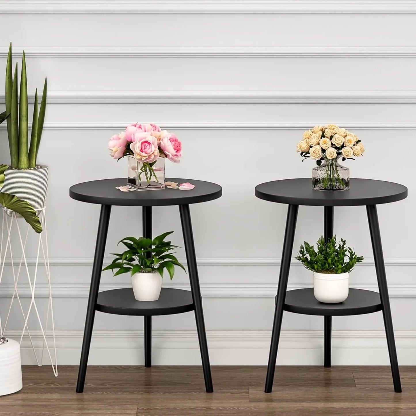 Cirenya Bijzettafel | Ronde Tweelaagse Vorm | Modern & Stabiel | Hout/Metaal