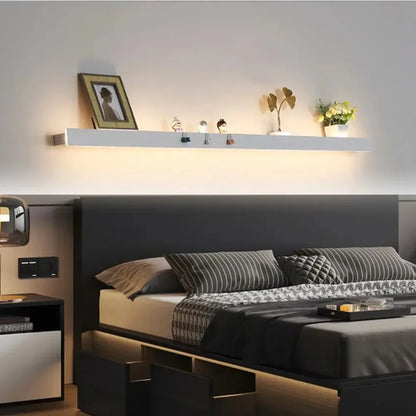 Luntheris – Moderne LED-wandlamp met plank voor slaapkamer & woonkamer
