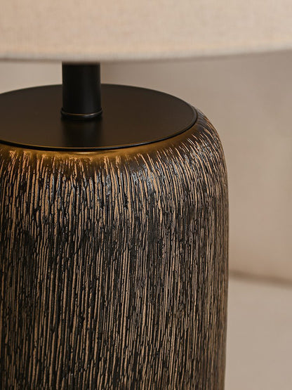 Norvyn Root | Scandinavische vloerlamp van verweerd hout met stoffen kap