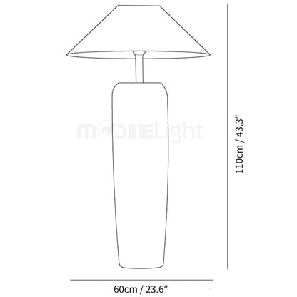 Norvyn Root | Scandinavische vloerlamp van verweerd hout met stoffen kap