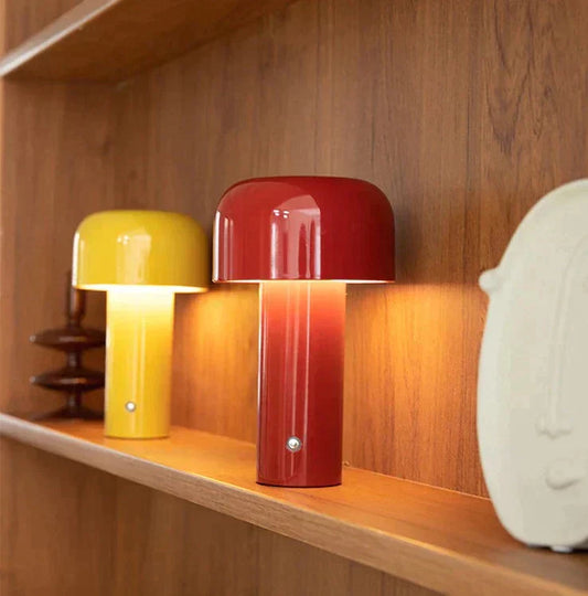 Oplaadbare paddenstoel tafellamp | Bellhop LED-lamp van aluminium | Dimbaar & draagbaar