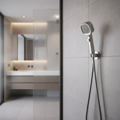 HydraFlow hogedruk douchekop – 3 straalsoorten, waterbesparend & robuust ABS-materiaal