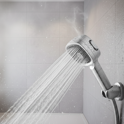 HydraFlow hogedruk douchekop – 3 straalsoorten, waterbesparend & robuust ABS-materiaal