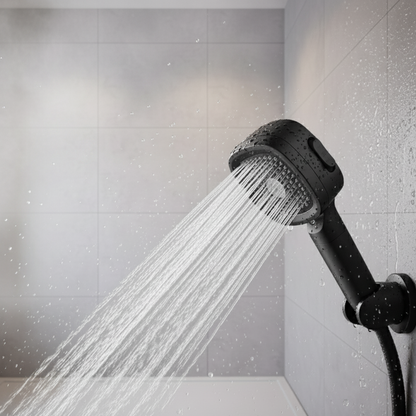 HydraFlow hogedruk douchekop – 3 straalsoorten, waterbesparend & robuust ABS-materiaal