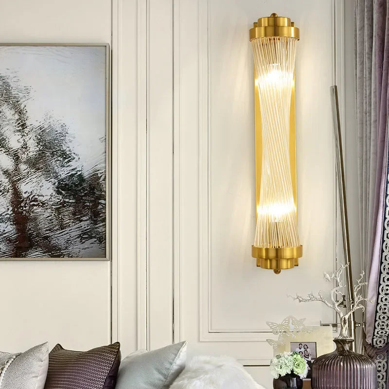 Kristall wandlamp goudglans – luxe wandlamp met kristallen en gouden afwerking