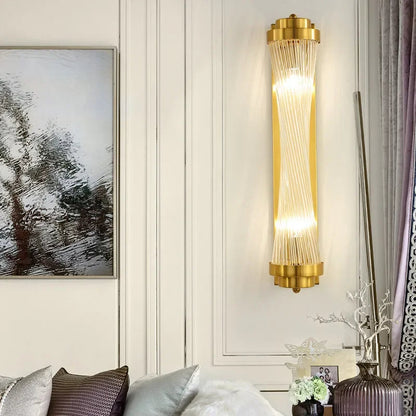 Kristall wandlamp goudglans – luxe wandlamp met kristallen en gouden afwerking
