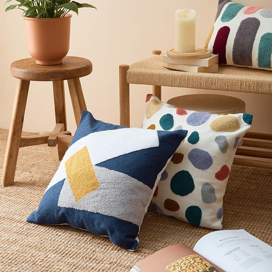 Sierkussens met Abstract Boho Borduurwerk | Moderne Look | Zachte Ademend Weefsel