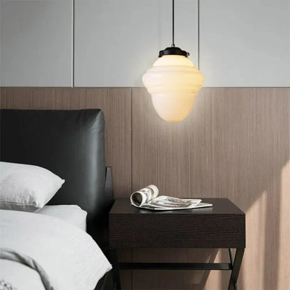 Lunara | Geometrische melkglas hanglamp in wit