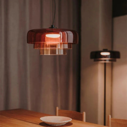 Veylum | Scandinavische glazen hanglamp met opalen kap
