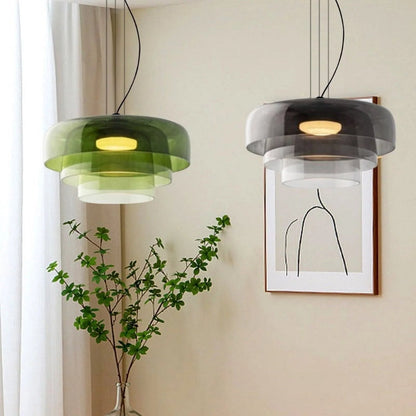 Veylum | Scandinavische glazen hanglamp met opalen kap