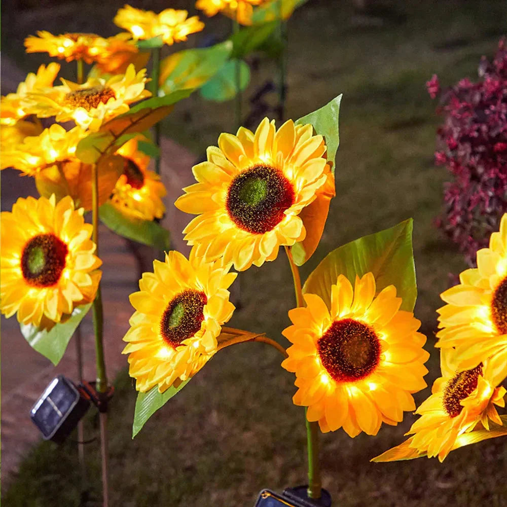 Solbloom Aurea | Zonne-energie aangedreven zonnebloemlamp voor de tuin