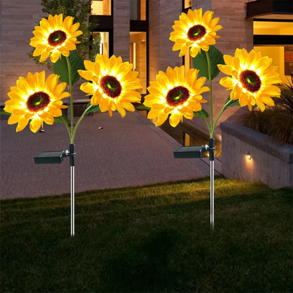 Solbloom Aurea | Zonne-energie aangedreven zonnebloemlamp voor de tuin