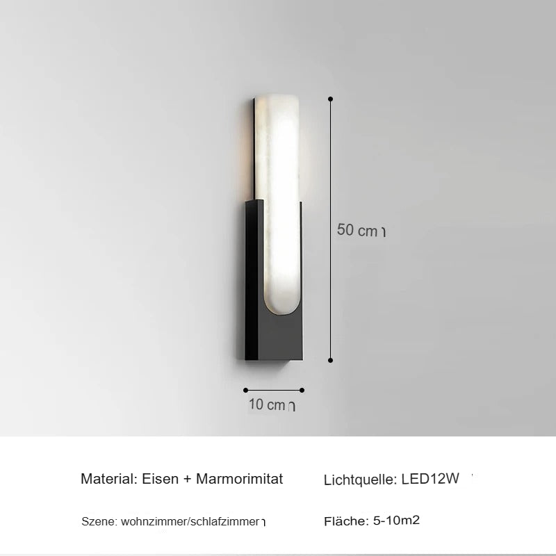 Elegante marmeren wandlamp – luxe wandlamp met LED-licht en gouden accenten