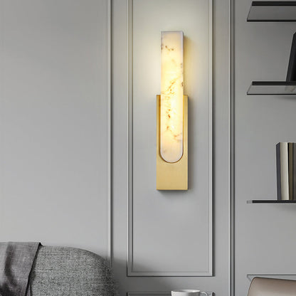 Elegante marmeren wandlamp – luxe wandlamp met LED-licht en gouden accenten