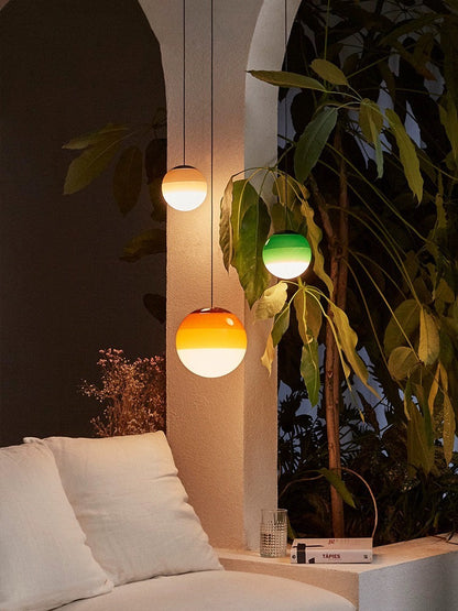 Moderne LED-pendellamp, dimbaar – geborsteld nikkel, E27, glas-steen ontwerp