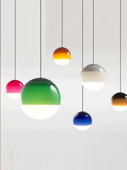 Moderne LED-pendellamp, dimbaar – geborsteld nikkel, E27, glas-steen ontwerp