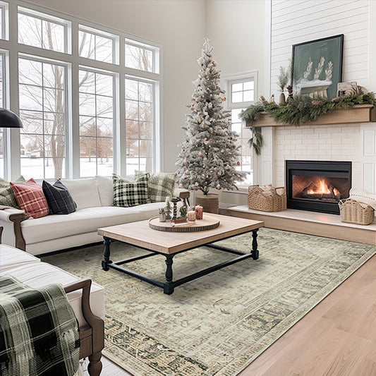 Arvanda Sand | Beige vintage vloerkleed voor woonkamer van onderhoudsvriendelijk weefsel